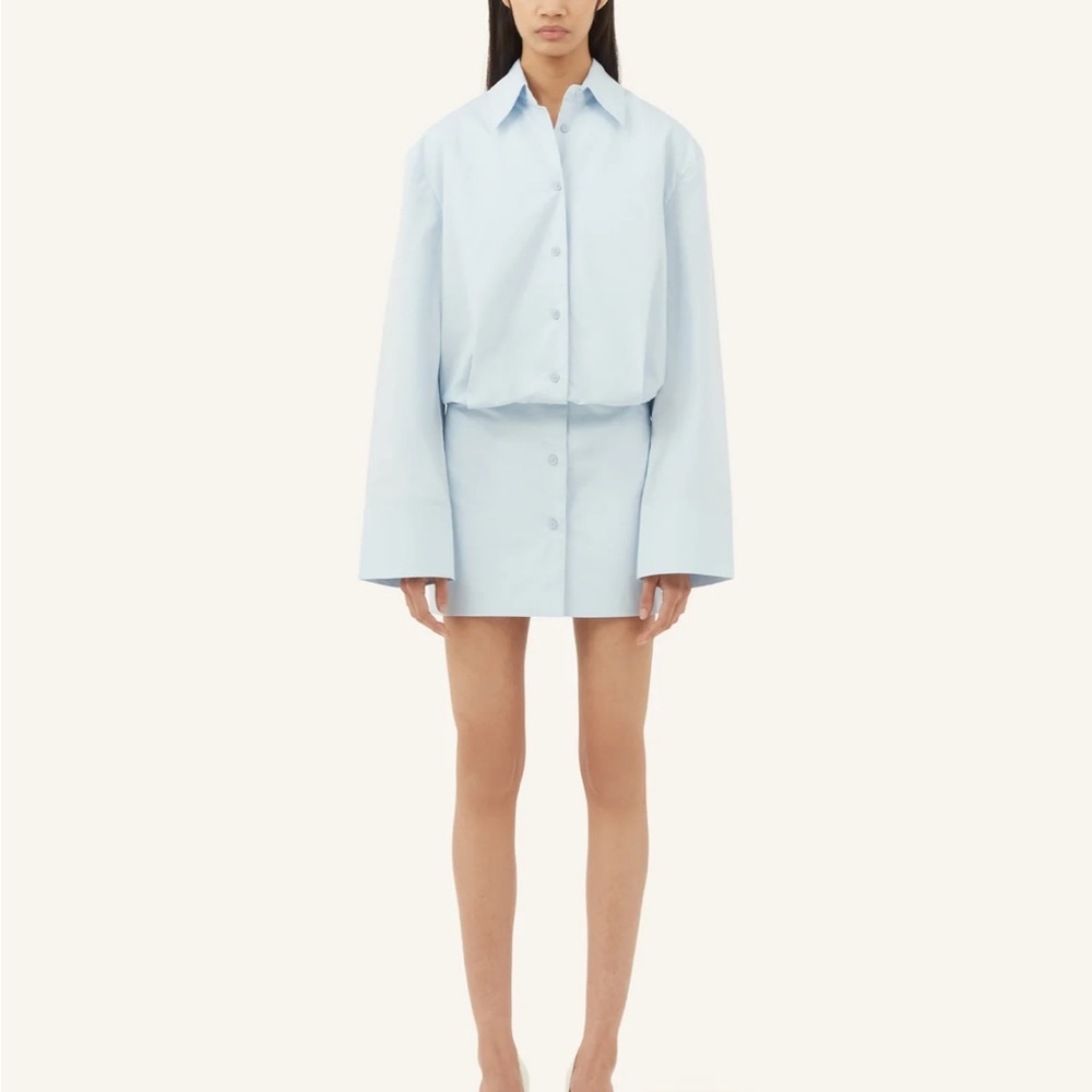 Aexae Cotton Shirt Dress in Blue